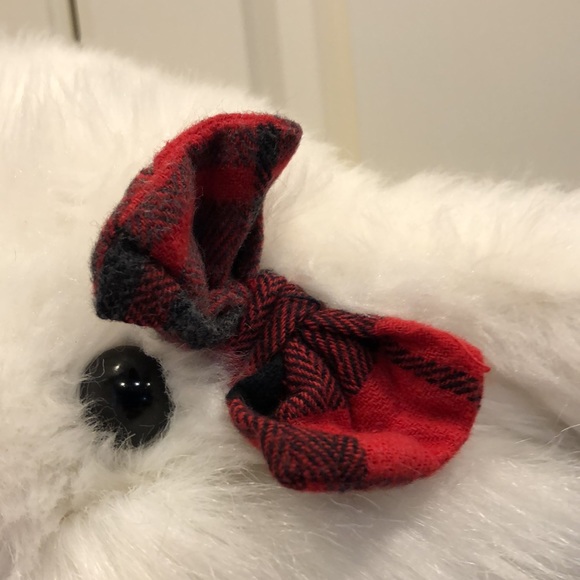 Like New! Claire’s White Dog Winter hat w/ long scarf w/ pockets - Picture 3 of 6